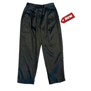 French Connection black adaline satin trouser ankle pants NWT